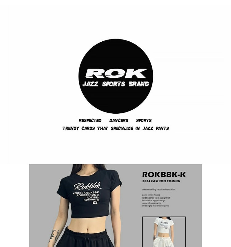 ROKBBK-K/Rokbbk-K Hip Hop Fashion Brand Personalized Printed Jazz Dancing Sweatpants for WomenhiphopSports Pants National Fashion