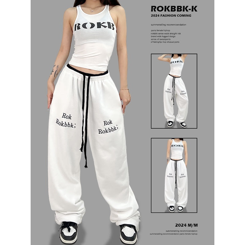 ROKBBK-K/Rokbbk-K Hip Hop Fashion Brand Double Waist Printed Female JazzhiphopTrousersjazzSports Suit