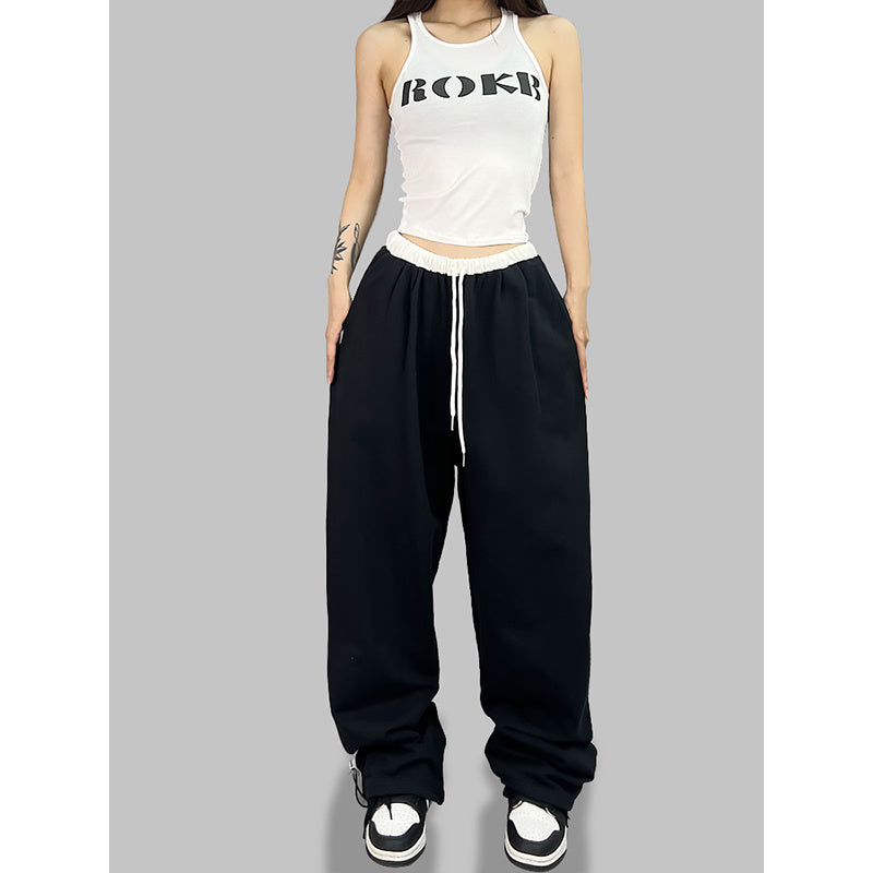 ROKBBK-K/Rokbbk-K Hip Hop Fashion Brand Double Waist Dancing SportshiphopWomen's TrousersjazzJazz Suit Tide