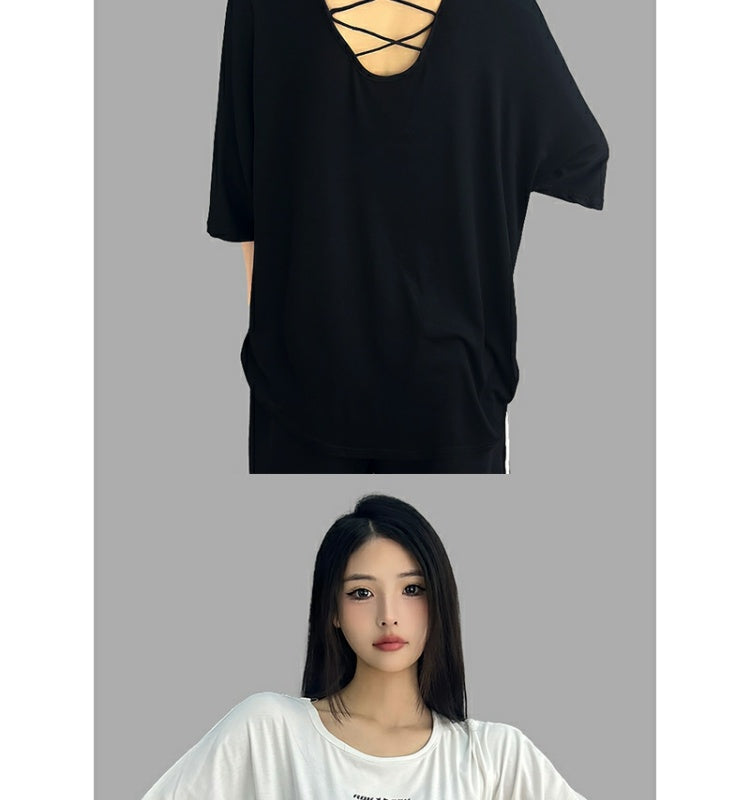 ROKBBK-K/Rokbbk-K Hip Hop Fashion Brand Lazy Hip Hop Loose Top Female Jazz Dance Sports LeisureTT-shirt Fashion