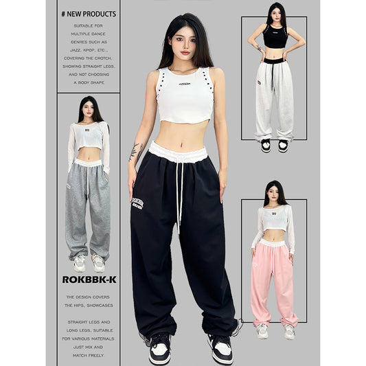 ROKBBK-K/Rokbbk-K Street Dance Fashion Brand Double Waist Contrast Color JazzjazzDancing SportshiphopWomen's Fashionable Trousers