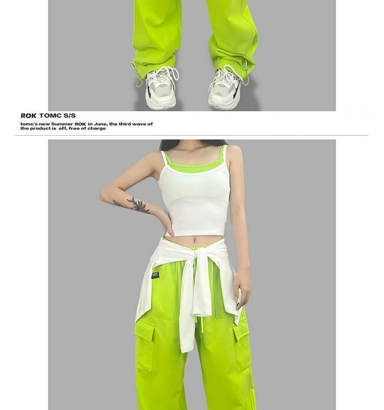 ROKBBK-K/Rokbbk-K Hip Hop Fashion Brand Double Side Pocket Jazz Dancing Trousers Women's Sports Hip HopjazzSuit