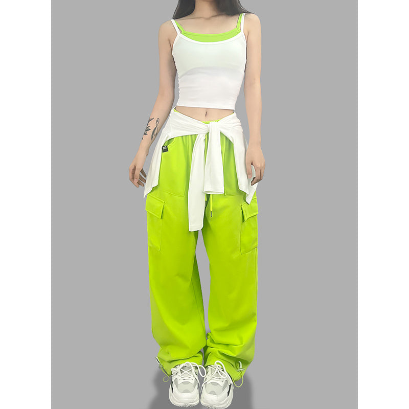 ROKBBK-K/Rokbbk-K Hip Hop Fashion Brand Double Side Pocket Jazz Dancing Trousers Women's Sports Hip HopjazzSuit