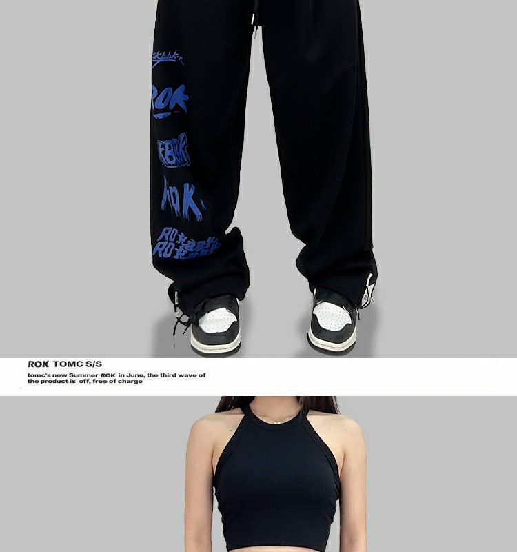 ROKBBK-K/Rokbbk-K Street Dance Fashion Brand Stitching Waist JazzjazzWomen's Sports Dancing TrousershiphopClothing