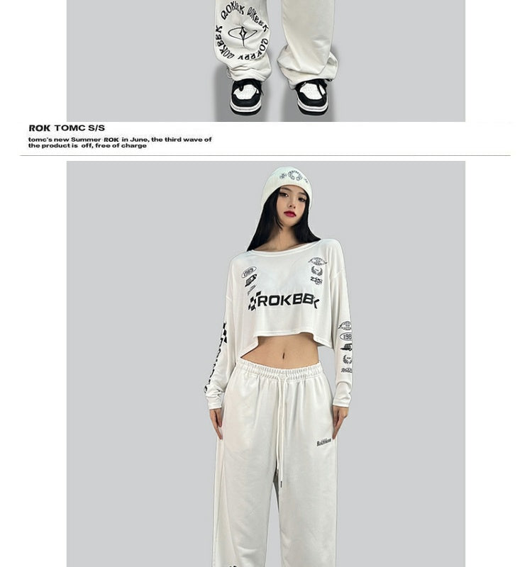 ROKBBK-K/Rokbbk-K Street Dance Fashion Brand Loose Hip Hop PersonalityjazzWomen's Jazz Sports Casual Pants