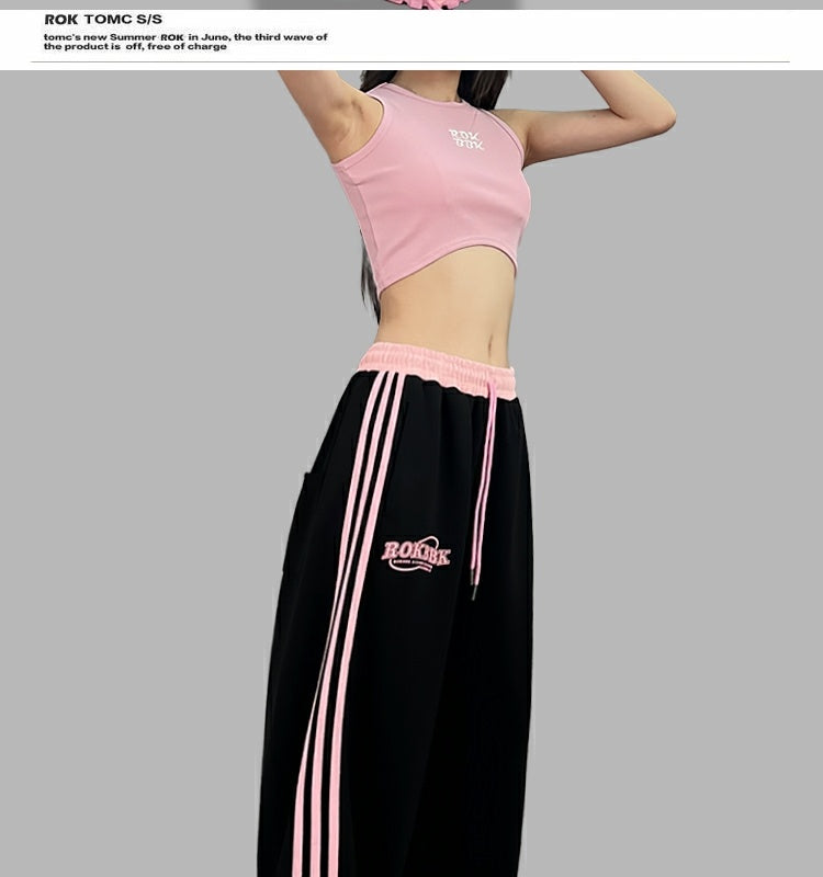 ROKBBK-K/Rokbbk-K Hip Hop Fashion Brand Waist JazzjazzDancing Trousers for WomenhiphopSports Suit Tide