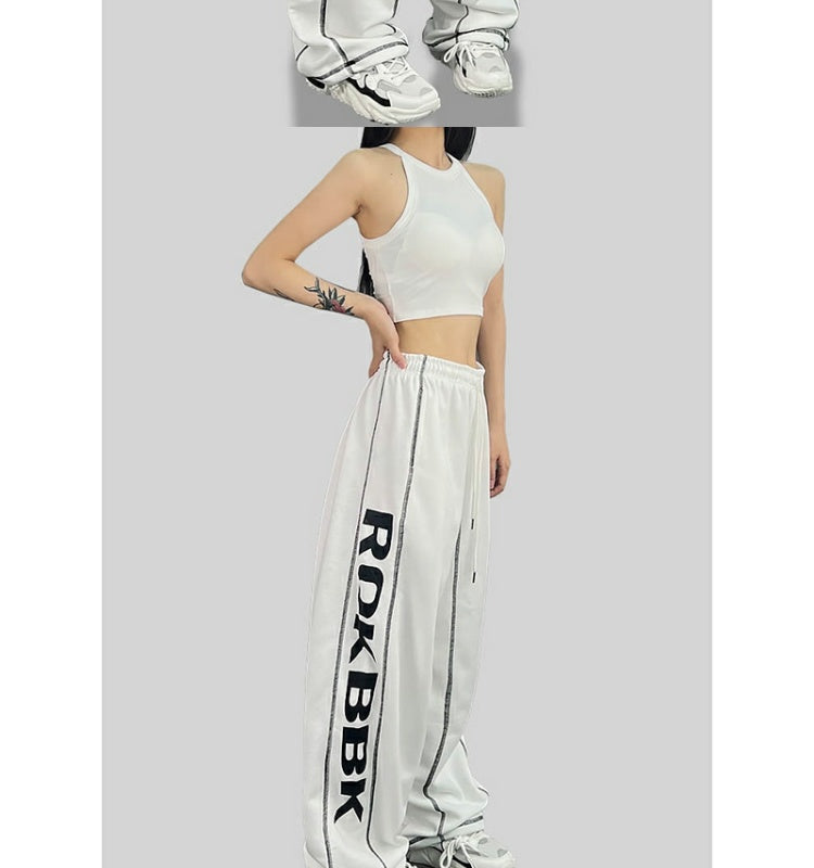 ROKBBK-K/Rokbbk-K Hip Hop Fashion Brand Side Printing Hip Hop Sports Suit WomenhiphopJazz Dancing Pants