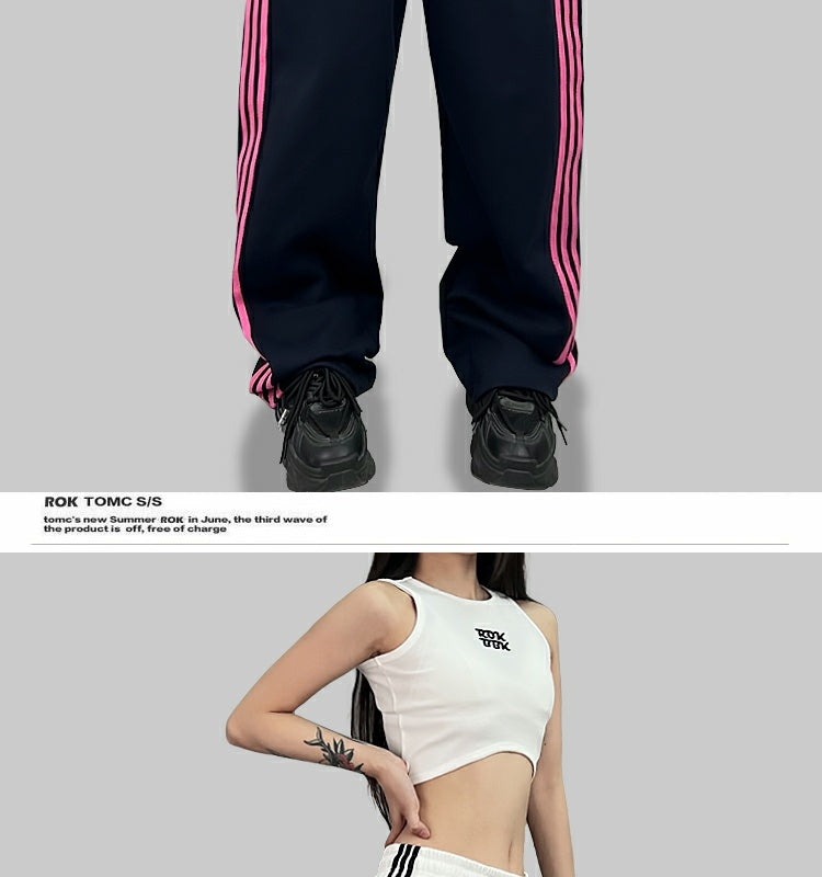 ROKBBK-K/Rokbbk-K Street Dance Fashion Brand Line Crown Embroidery Jazz DancinghiphopFashionable Sports Women's Trousers