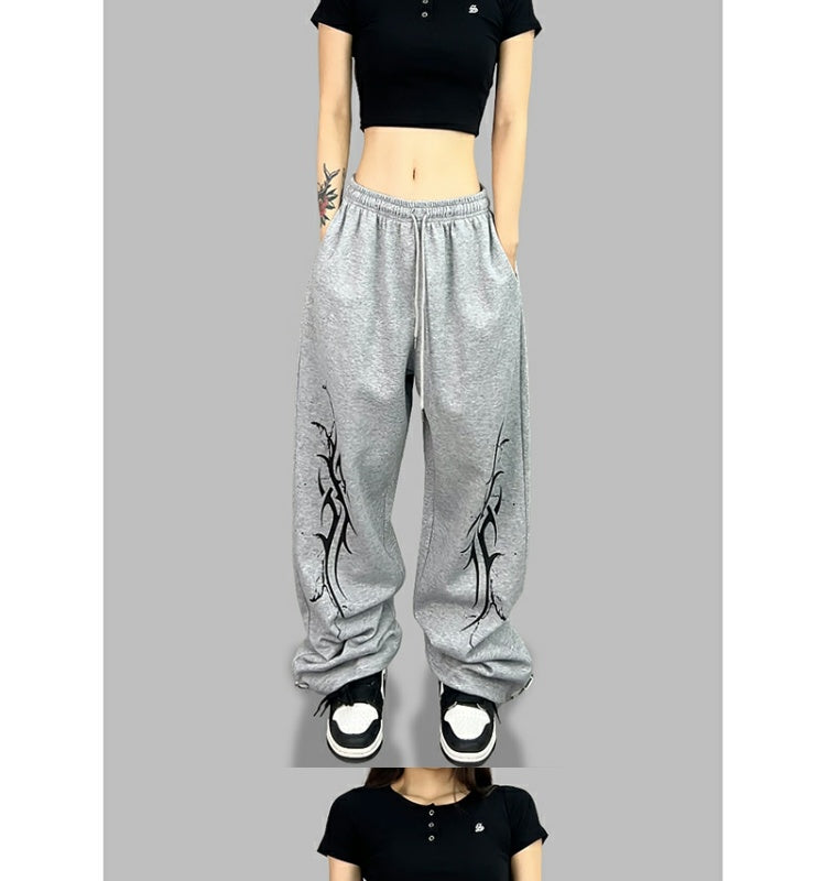 ROKBBK-K/Rokbbk-K Street Dance Fashion Brand JazzhiphopWomen's Four-Piece Printed Dancing TrousersjazzSports Pants