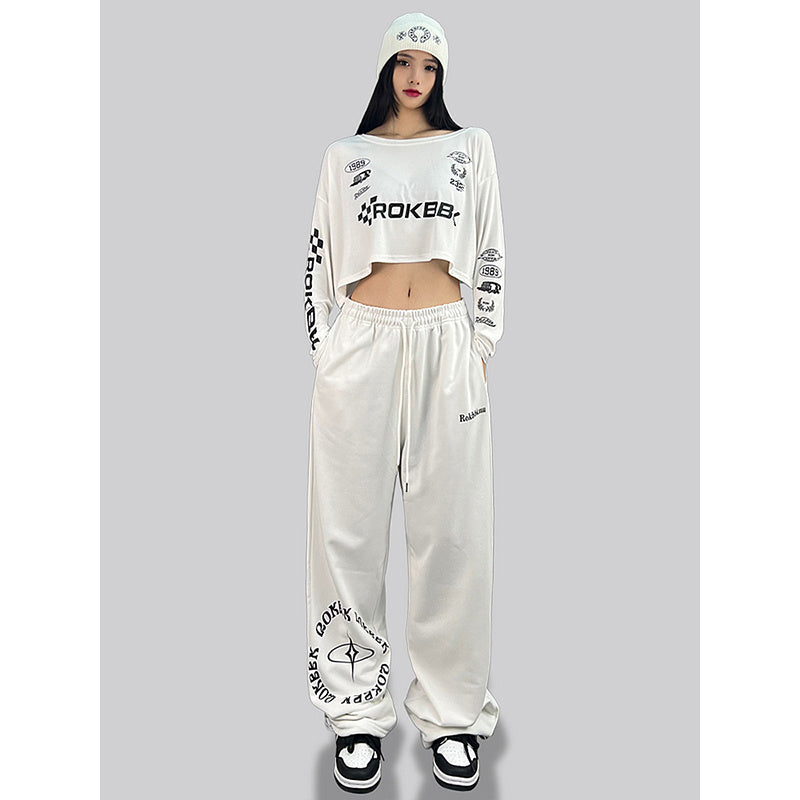 ROKBBK-K/Rokbbk-K Street Dance Fashion Brand Loose Hip Hop PersonalityjazzWomen's Jazz Sports Casual Pants