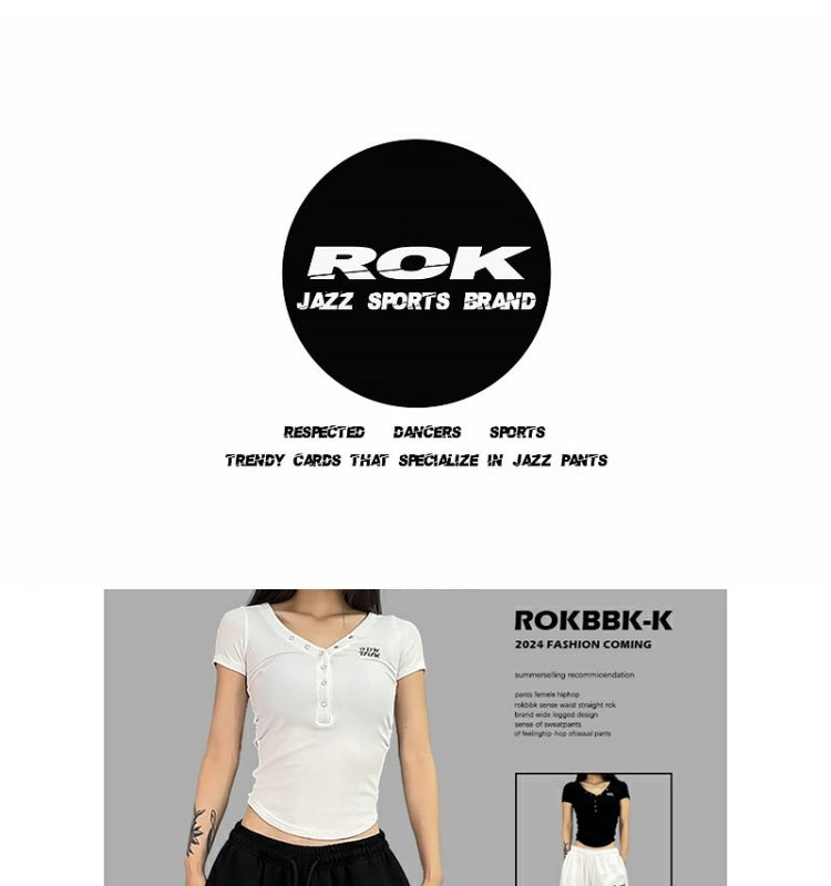 ROKBBK-K/Rokbbk-K Street Dance Fashion Brand Printing Jazz Street DancehiphopWomen's TrousersjazzDancing Sports Pants