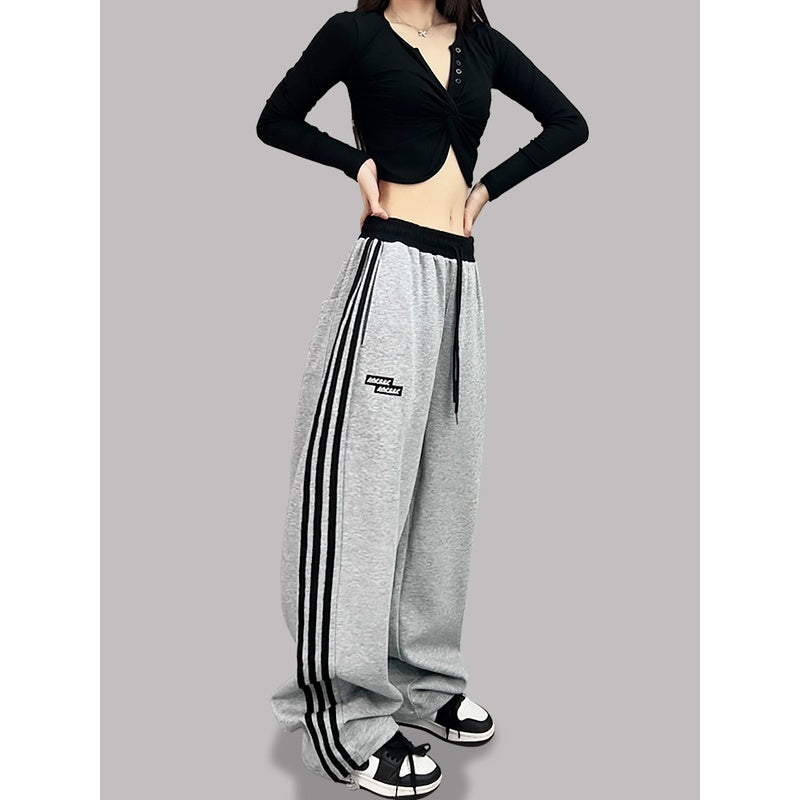 ROKBBK-K/Rokbbk-K Street Dance Fashion Brand Stitching Waist Three Bars SportshiphopWomen's Trousers Jazz Suit