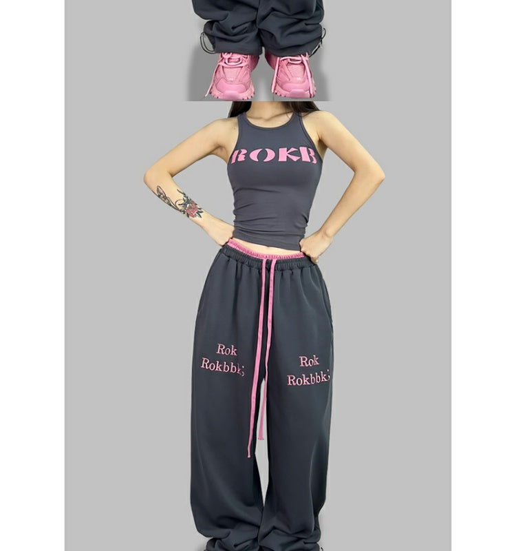 ROKBBK-K/Rokbbk-K Street Dance Fashion Brand JazzhiphopDouble Waist Dancing Women's Trousers SportsjazzSuit Tide