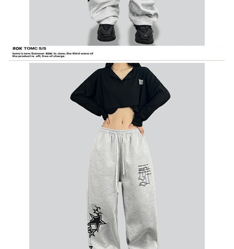 ROKBBK-K/Rokbbk-K Street Dance Fashion BrandhiphopJazz Dance Personality Women's Printed Wear TrousersjazzSports Pants