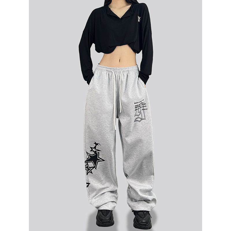 ROKBBK-K/Rokbbk-K Street Dance Fashion BrandhiphopJazz Dance Personality Women's Printed Wear TrousersjazzSports Pants