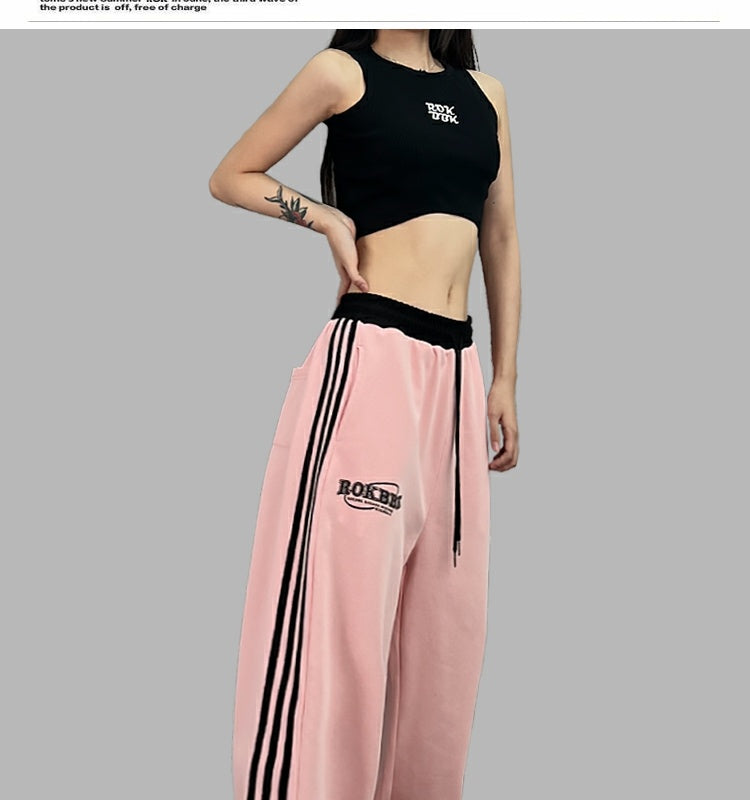 ROKBBK-K/Rokbbk-K Hip Hop Fashion Brand Waist JazzjazzDancing Trousers for WomenhiphopSports Suit Tide